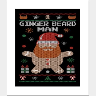 Ginger Beard Man Ugly Christmas Posters and Art